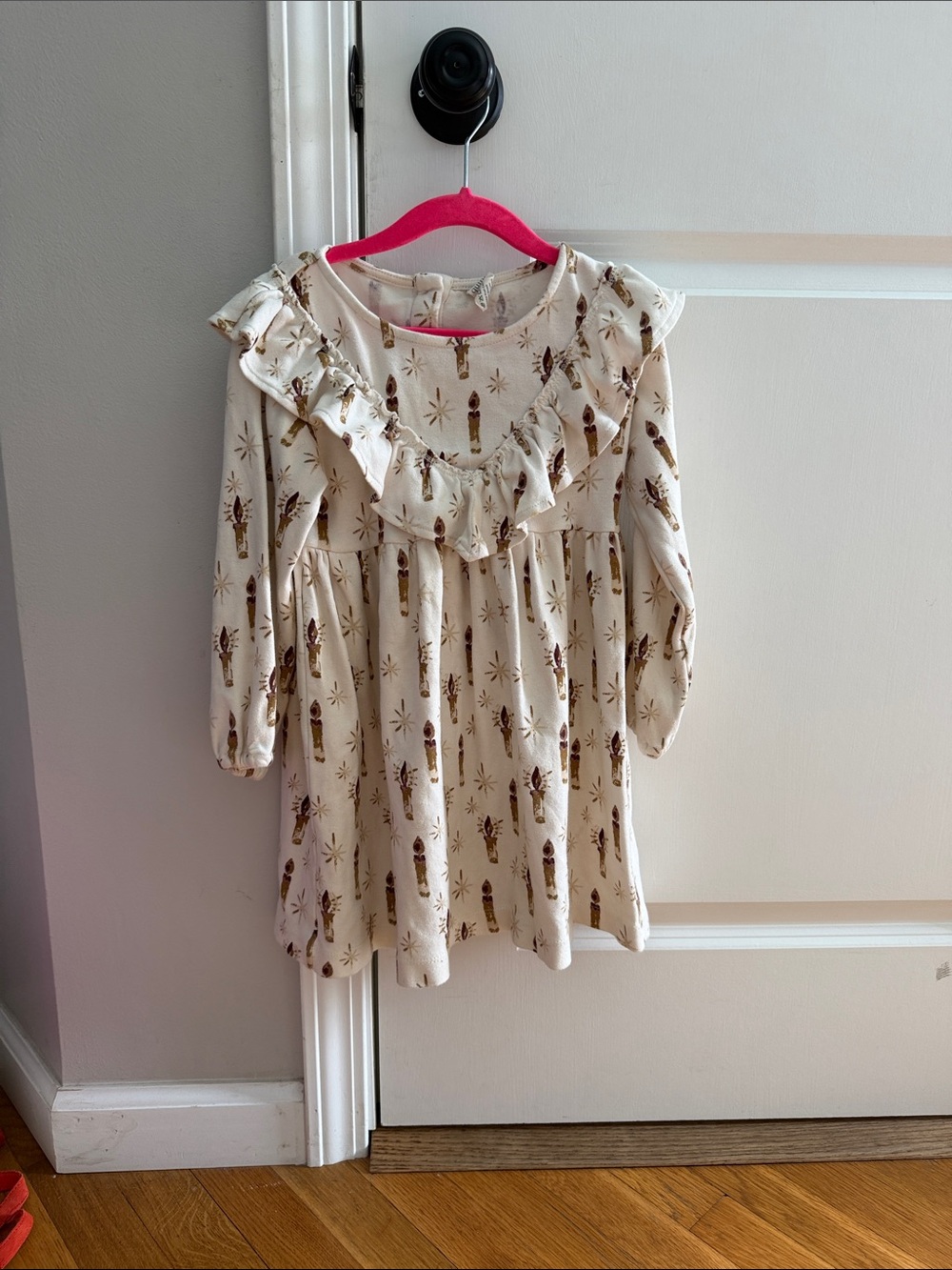 kate quinn Cream Nutcracker Print Ruffle Dress